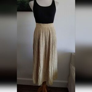 Women's Vintage Fritzi Yellow & Black Polka Dot Maxi Skirt Size M/L